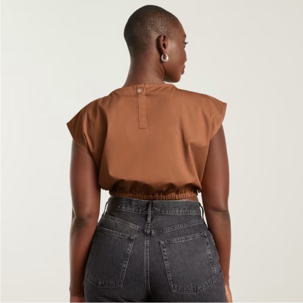 Pristine Everlane The Bubble Top Tawny Brown Organic Cotton Size XXS - Picture 3 of 7
